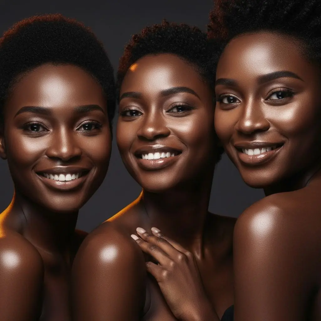 Femmes souriantes avec une peau saine et eclatante